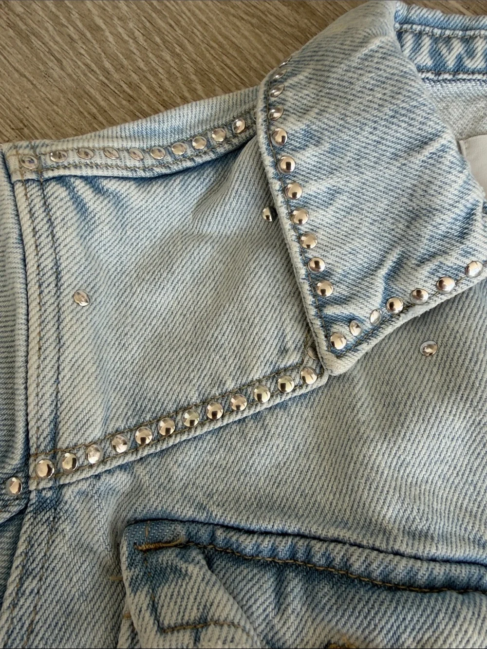 Zara Light Wash Cropped Denim Jacket for Kids